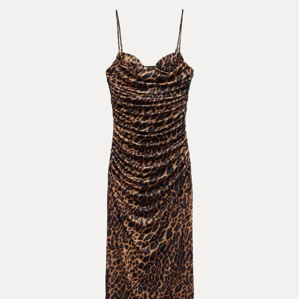 Tulle leopard midi dress